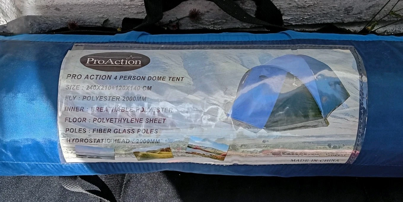 ProAction 4-Man Tent with Porch In Blue