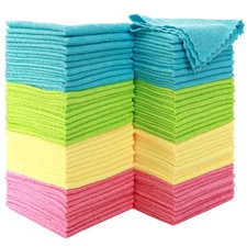 72 Pack Microfiber Cleaning Cloth - Reusable Cleaning Rag, Fast Drying Cleani...