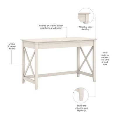 Key West 48W Writing Desk in Linen White Oak - Engineered Wood