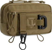 Tactical Admin Pouch Laser Cut MOLLE EDC Tool Organizer with Carabiner