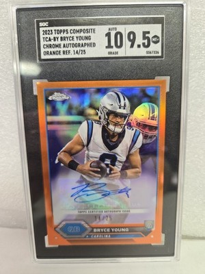 2023 Topps Composite - Topps Chrome Autographs Bryce Young SGC 9.5/10 Orange...