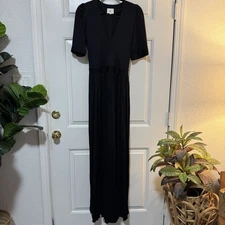 G. Label Goop Black Vneck Maxi Dress Size 8 $750