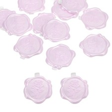 Wax Seal Stickers, 12 Pcs Embossed Self Adhesive Rose Sticker for Envelope, Pink