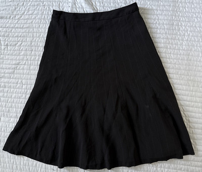 Covington Sz 14 Women s Striped Skirt Black Flayed Polyester 
