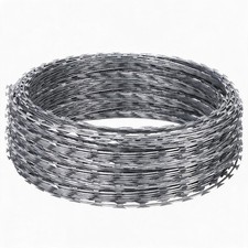 500ft Galvanized Shaver Barbed Wire Fence, Heavy Duty Security Perimeter Fencing