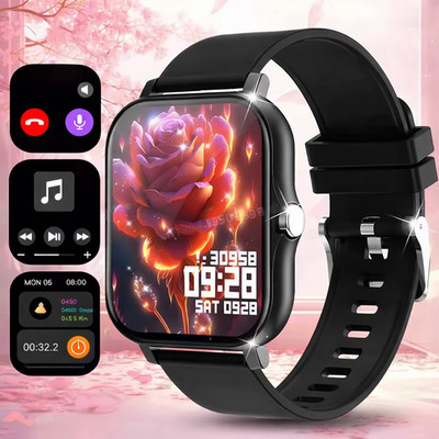 Smartwatch Herren Damen Fitnessuhr, Bluetooth,Silber, Gold, Rosa