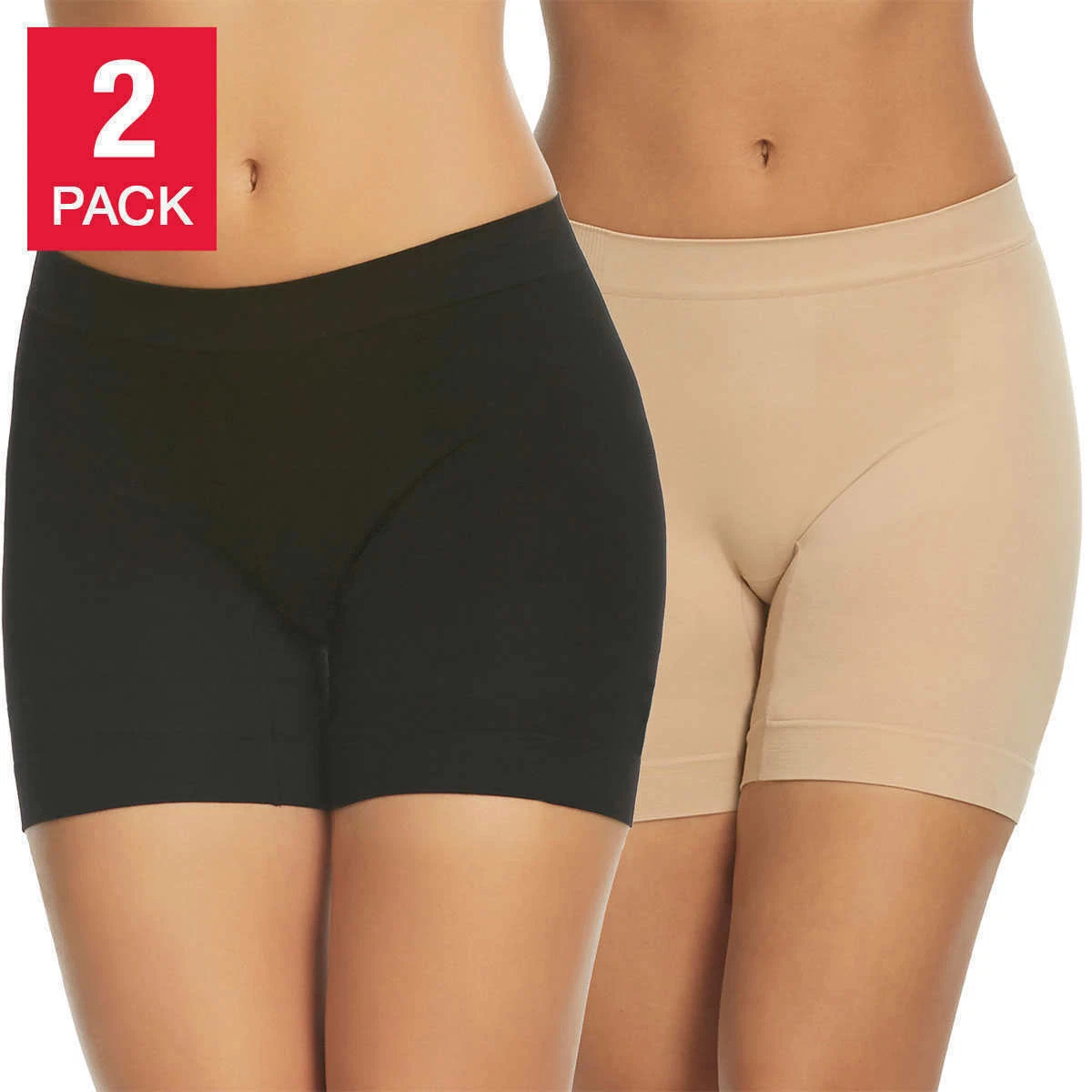 Seamless Shapewear Shorts by Gloria Vanderbilt 2 Pack XL UK 16 18 Nude Black