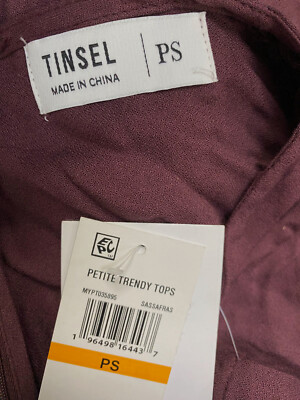 専用セット $59 Tinsel Women's Red Short Sleeve Draped Faux-Wrap Top Petite