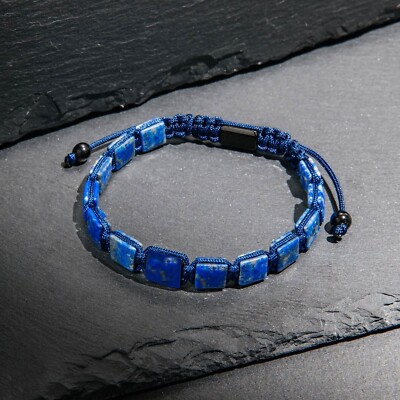 Natural Lapis Lazuli  Blue Stone Healing Protection Powerful Men Women Bracelet