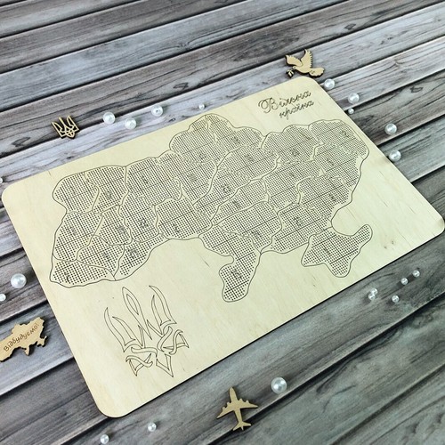 Ukraine Wooden Map Bead Embroidery Kit Beadwork on a Wooden Base DIY fin_201 - Picture 7 of 16