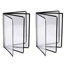 2PCS Menu Covers 8.5" x 11" Restaurant Menu Holder 4 Page 8 View Transparent ...
