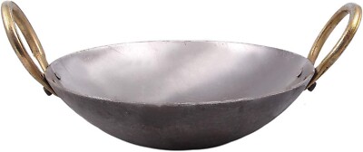 2 Ltr Iron kadai cookware india style cooking pan pot with handle