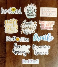 STICKERS x 11 Positive Inspiration Affirmation Tablet Laptop Journal DEC22AB2