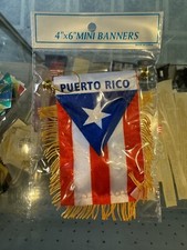 PUERTO RICO MINI BANNER FLAG GREAT FOR CAR HOME WINDOW MIRROR HANGING 2 SIDED