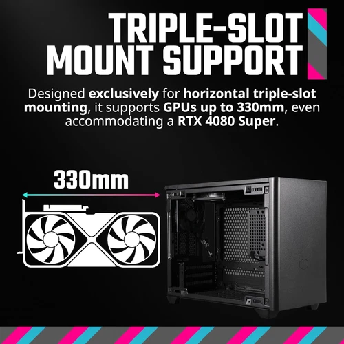 NR200 Mini-ITX PC Case, 330mm Horizontal Triple-Slot Mount GPU, 240mm|280mm A...