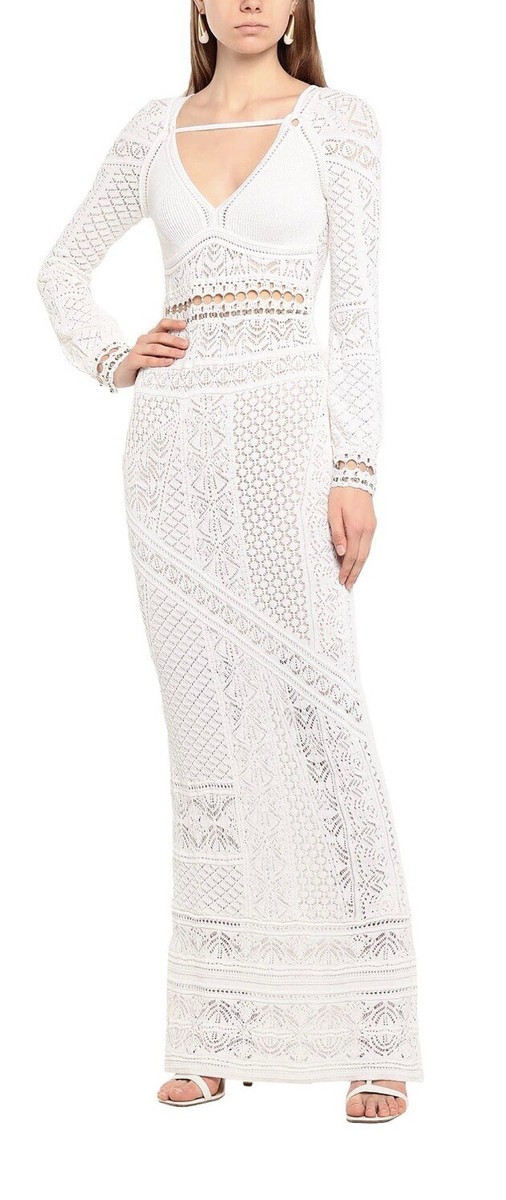 roberto cavalli white crochet dress Roberto Cavalli Snake Detail Crochet Dress, $1,682 | farfetch.com