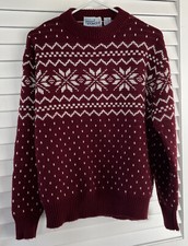 Vintage Snowdrift Brand Nordic Snowflake Sweater Size M Acrylic