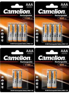 Camelion AAA Micro Akkus Accus HR03 600 mAh 1100 mAh NiMH aufladbare Batterien  