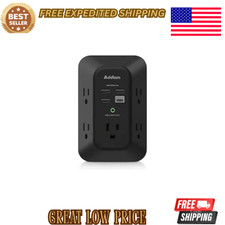 USB Wall Charger Surge Protector - 5 Outlet Extender with 4 USB Charging Ports 