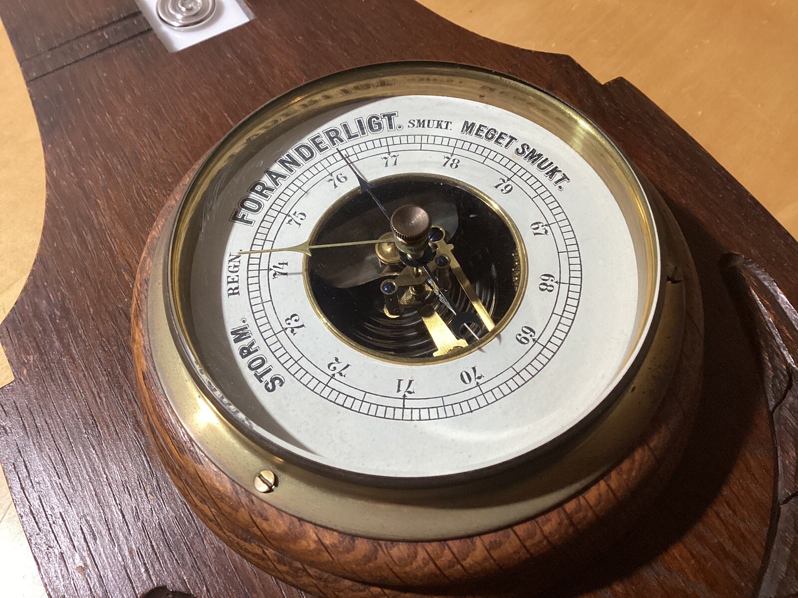 Altes Barometer mit Thermometer eBay