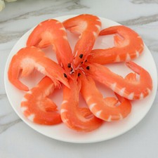 4 Pcs Artificial Shrimp Figures Simulated Model Fake Food Props