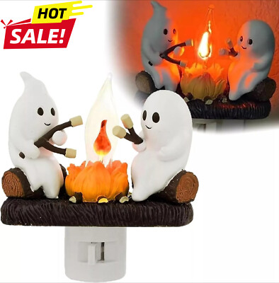 Ghost Campfire Flickering Night Light, Ghosts Campfire Flicker Flame Nightlight