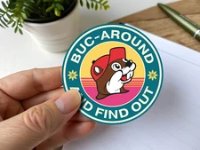 Buc-ees Beaver Logo Sticker. 3 Inches Vinyl Waterproof sticker. New!