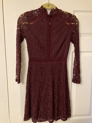 Charlotte Russe Lace Burgundy Color Body-con Dress Size Small | eBay