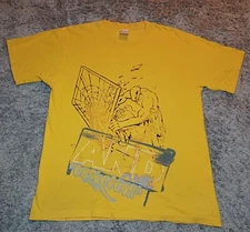 Vintage And 1 One Basketball Tee Shirt Men’s XL Yellow Backboard All Over Print 