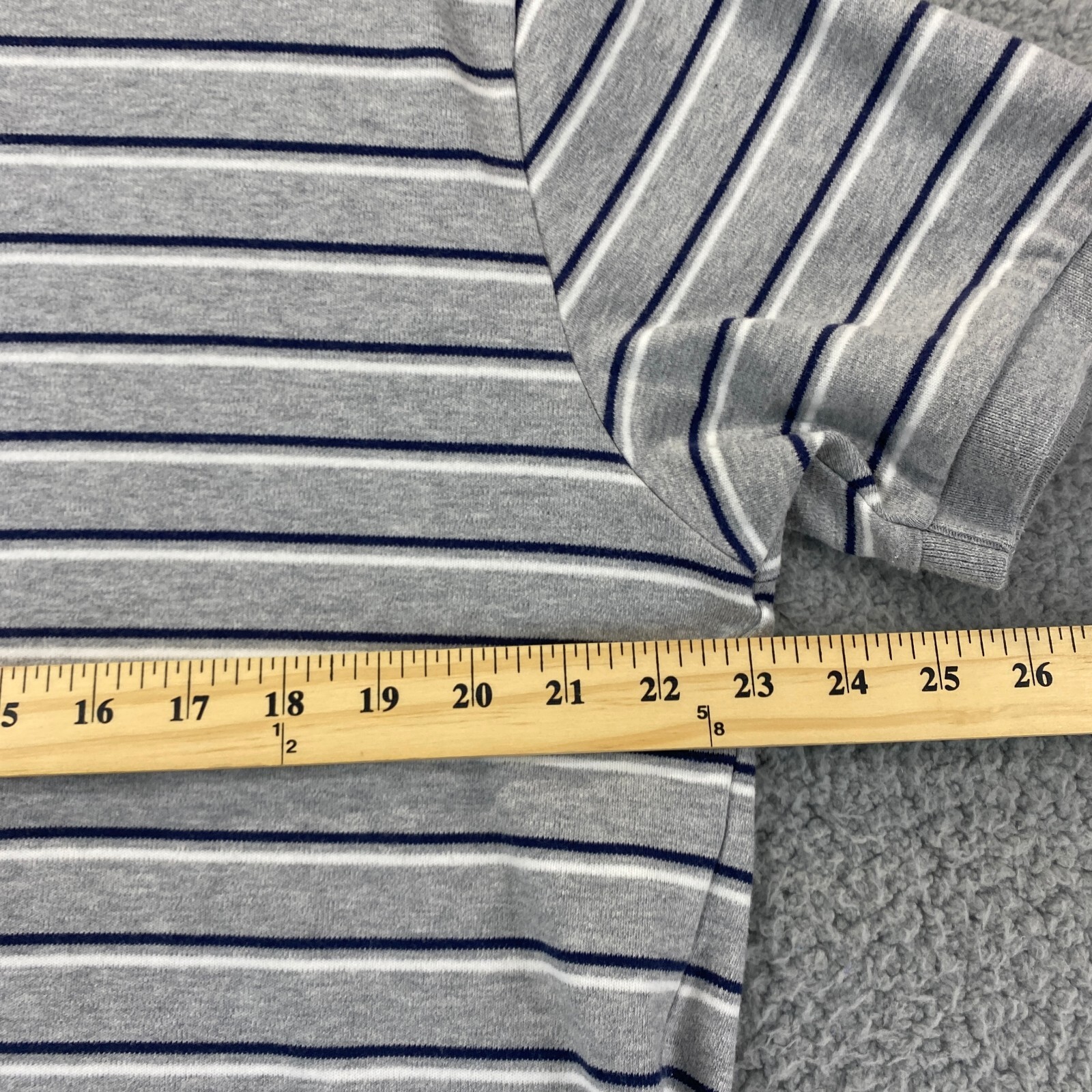 Polo Ralph Lauren uomo grande grigia a righe pony casual camicia manica