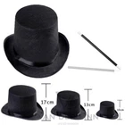 Van Der Linn Black Top Hat 3 Sizes Kid Adult Fancy Dress Magician Mad Victorian
