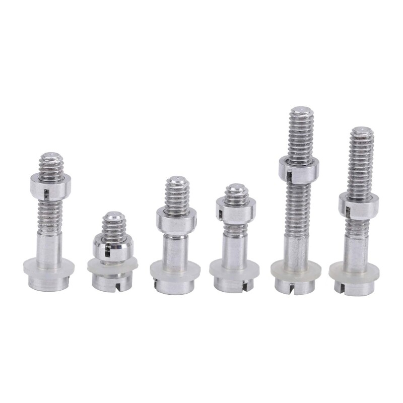 6Pcs Metal Screw Bolts Nut Washers Set Phonograph Cartridge Installation Part