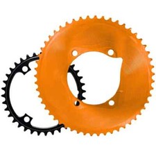 Corone Aero ALUGEAR 110x4 per Shimano R8000/R9100. Arancione