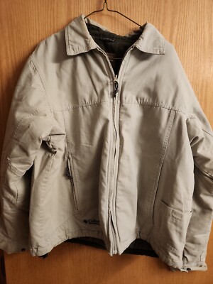 Men's Columbia Jacket Brown Size M Cotton RN 69724 look Work Cotton Shell 