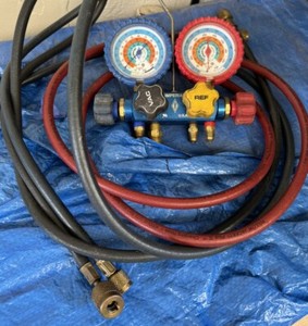 Imperial, 4-Valve Manifold, (4) 60" Hose Set with Big Vacuum &LOW-LOSS" FITTINGS