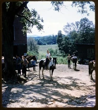 Vintage Ranch boys & horses - 1950s Stereo Realist Slide Kodachrome #942