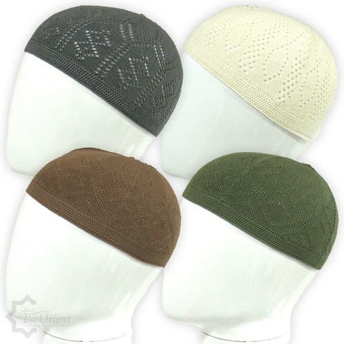 Men's Skull Cap Islamic Prayer Hat Comfortable Kufi Headwear_voghion.com
