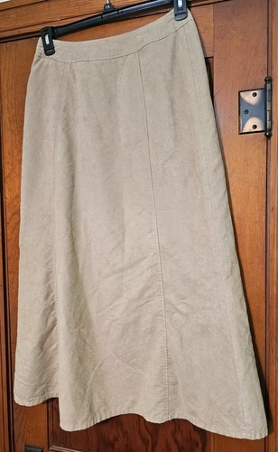 Falda Liz Claiborne Talla 6 Ajuste Acampanada Marrón Gamuza Forrada Suave - Imagen 5 de 12