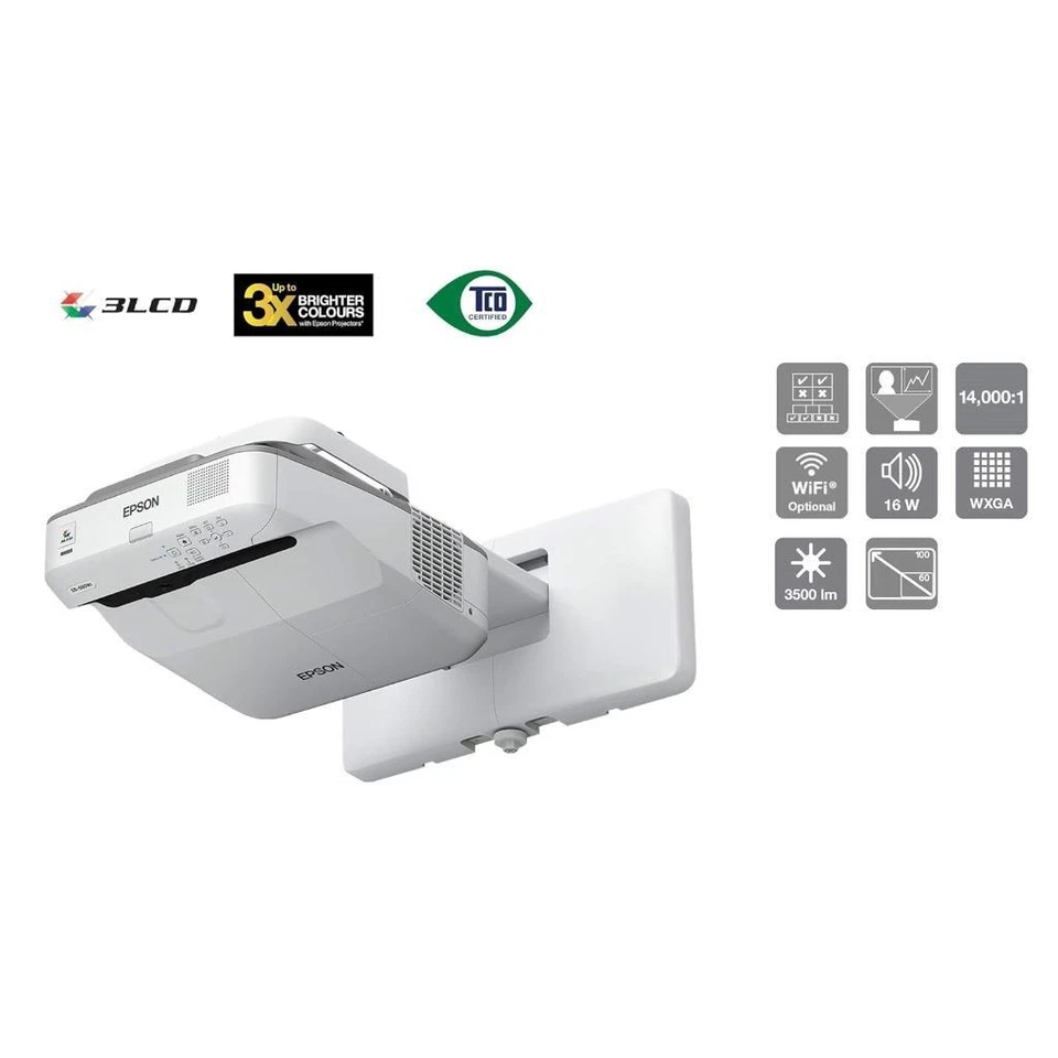 Epson EB-685W Ultra Short Throw Projector 3500 ANSI Lumen 1280x800 V11H744041 - Image 3 of 4