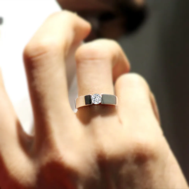 Bague De Fiançailles En Or Blanc 14k - Moissanite Lab 2,25 Carats Ronde - Taille 4 à 12 US - Neuf