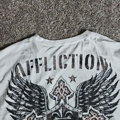 Affliction White Size 3XL Y2K AOP Short Sleeve Methcore/UFC Short Sleeve Shirt - Picture 3 of 11