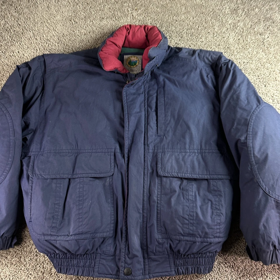 Chaqueta de plumón de ganso Forest Club vintage para hombre abrigo acolchado azul extra grande años 90 Foto 3 de 4