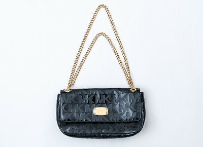 Leather Crossbody Bag Mk Patent Leather Purse Michael Kors Black - Main Image