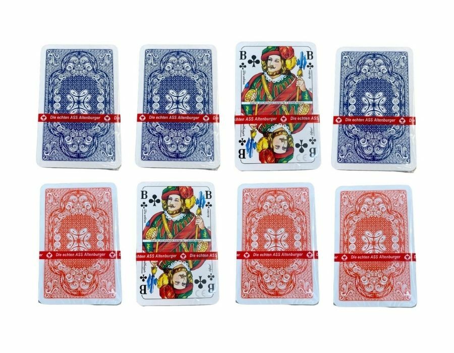YOOVEE ASS Altenburger 8 Spieledecks à 55 Karten rot/blau