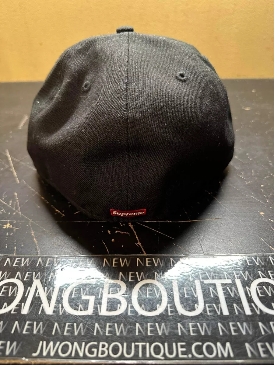 2018 Supreme Classic Script New Era Cap Black Size 7 3/8