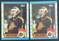 1989-90 Topps Kirk McLean ROOKIE RC Hockey Card #61 Canucks X 2 Lot Free Ship. rookie card picture
