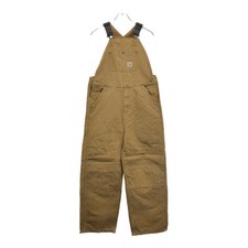 Carhartt Duck Double Knee Bib Overalls Ladies 16 Light Brown Used Ages 14 