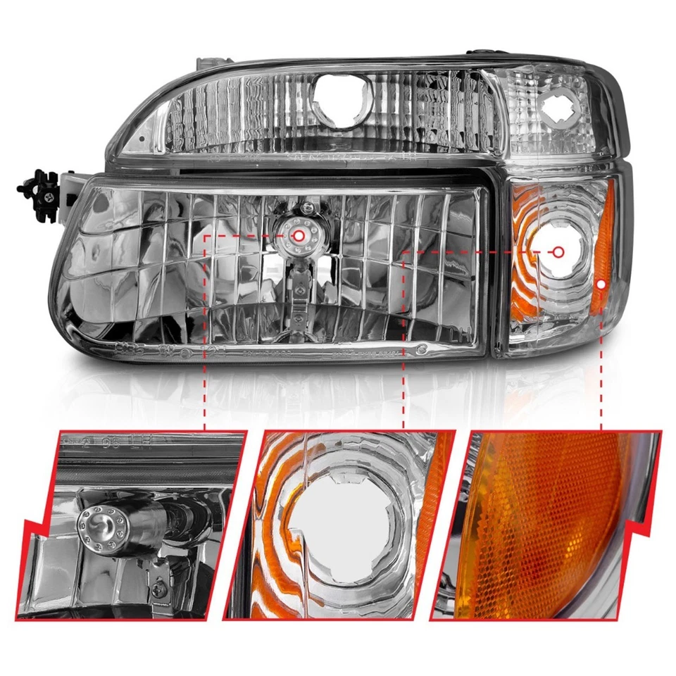 Faro cromado izquierdo y derecho Anzo 111040 para Ford Explorer 1995-2001 Foto 3 de 4