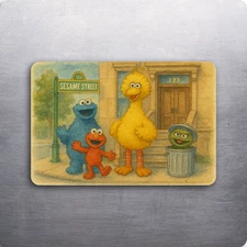 3x 2 Vintage Art Sesame Street Oscar Elmo Fridge Refrigerator Magnet D.Romeo