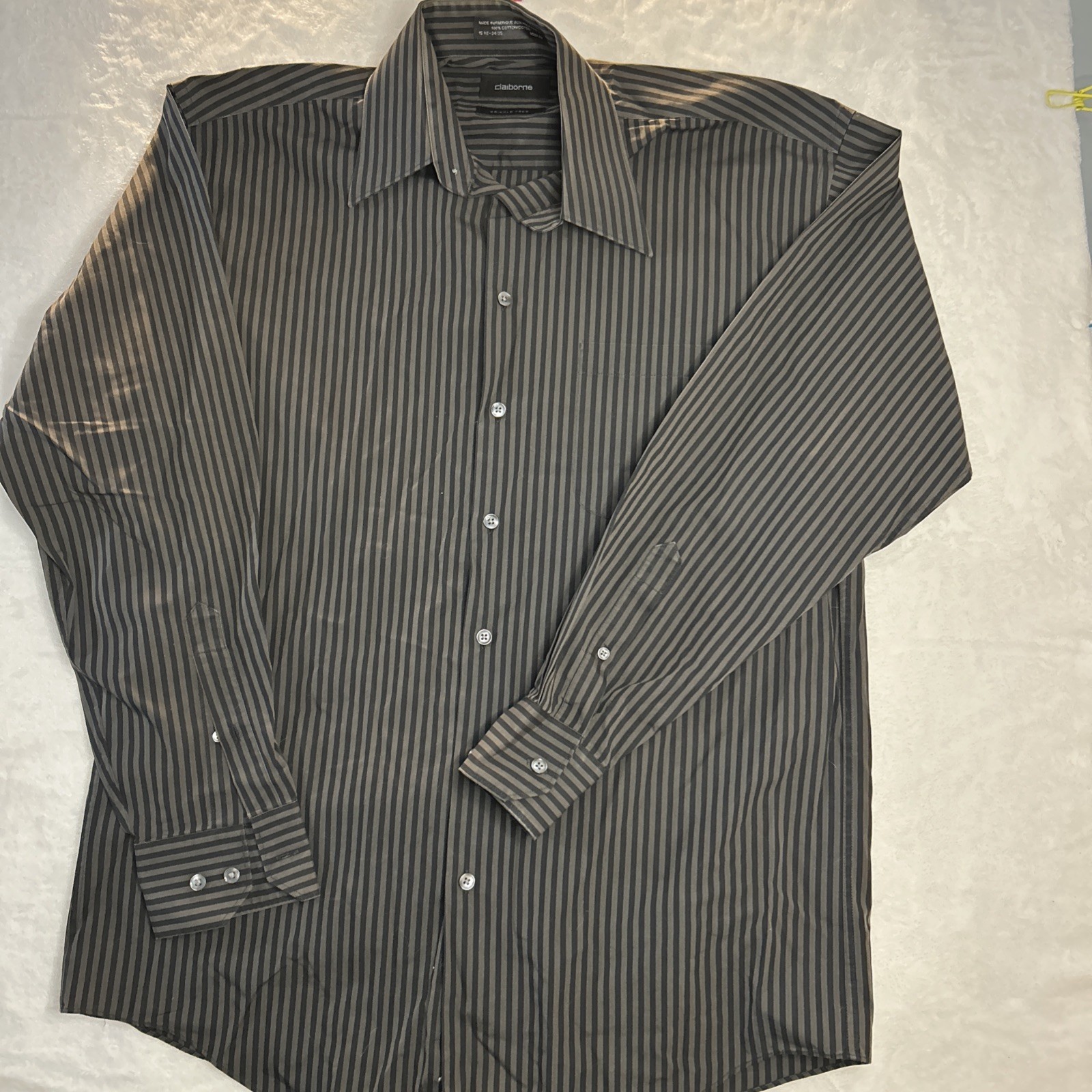 Claiborne Men’s Long Sleeve Medium Striped Shirt
